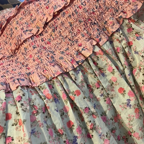 ✨💫💕 LoveShackFancy Adeline Mixed Floral Print Smocked Ruffle Mini Dress 💕💫✨ - Picture 8 of 16